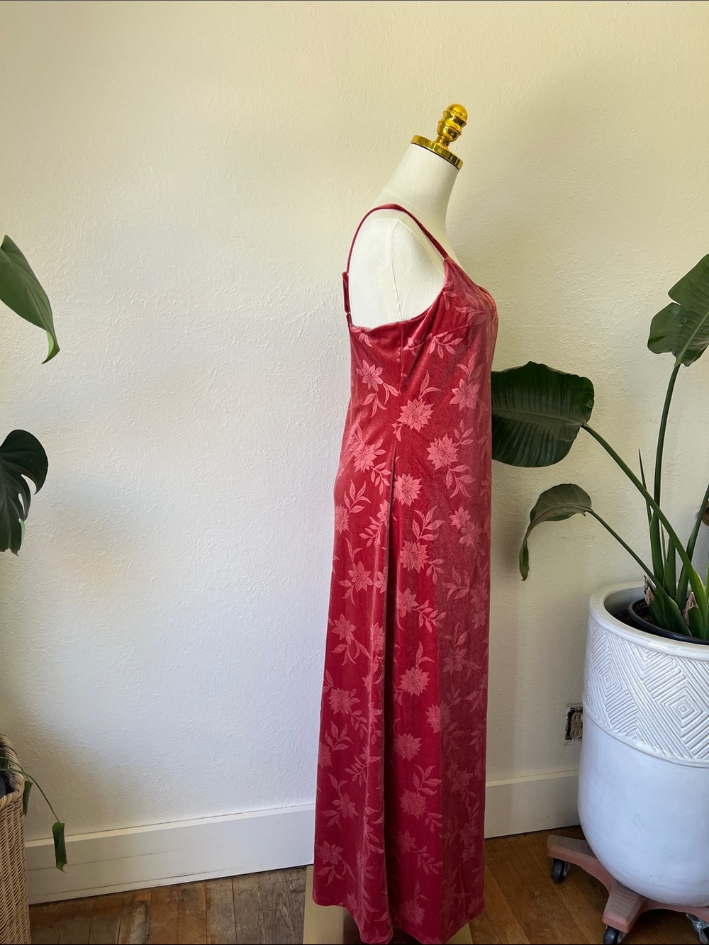 a new day Red Floral Velvet Slip Dress - Picture 3 of 7